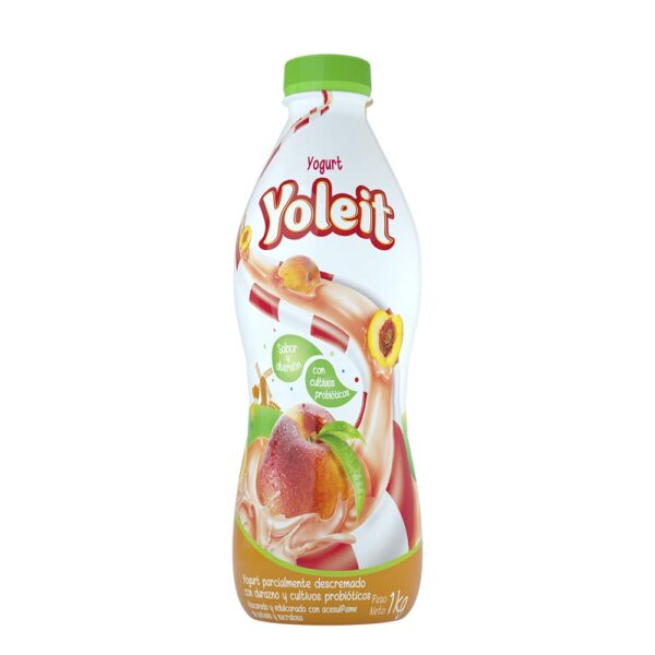 Yoleit Yogurt Durazno - Botella x 1kg Pot. x 6 unid.